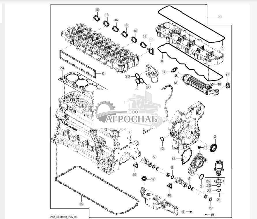 9901 Комплект для капитального ремонта двигателя (22) 
